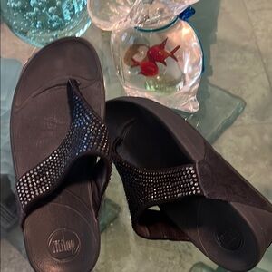 FitFlop Navy Rhinestone Sandals